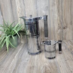 Vintage Sunbeam Coffee Carafe & Creamer, Art Deco Mid Century Modern